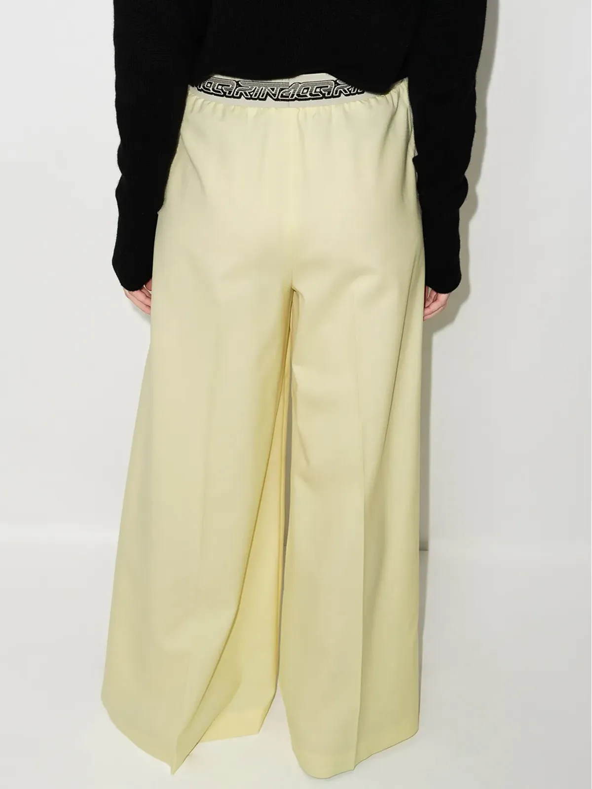 Stella McCartney ロゴ入りウエストバンド パラッツォパンツ イエロー - 画像3