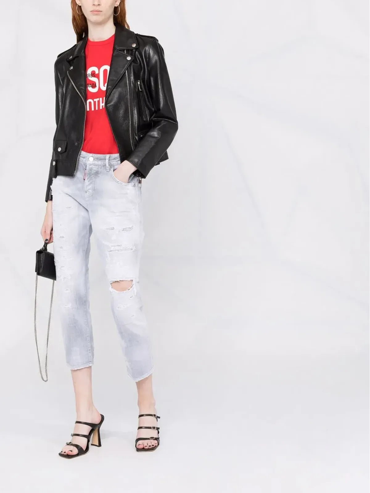 DSQUARED2 ハイライズ クロップドジーンズ - 画像2