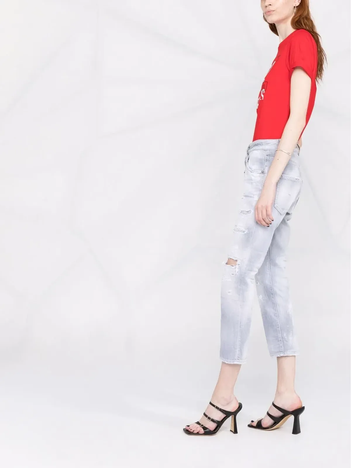 DSQUARED2 ハイライズ クロップドジーンズ - 画像4