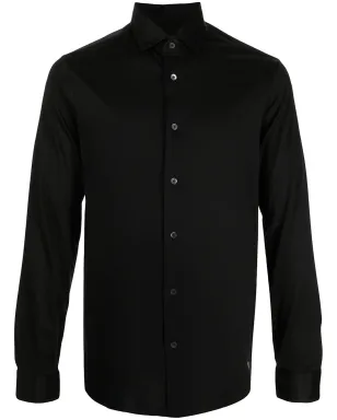 Emporio Armani リヨセル混紡 ボタンアップシャツ - ブラック - サムネイル1