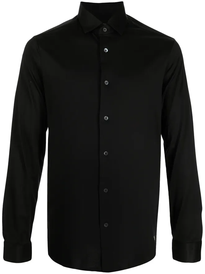 Emporio Armani Emporio Armani リヨセル混紡 ボタンアップシャツ - ブラックの商品画像