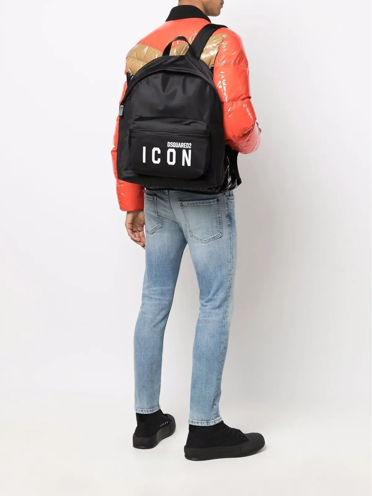 DSQUARED2 ロゴプリント ポケット付きバックパック - ブラック - 画像2