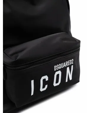 DSQUARED2 ロゴプリント ポケット付きバックパック - ブラック - サムネイル4