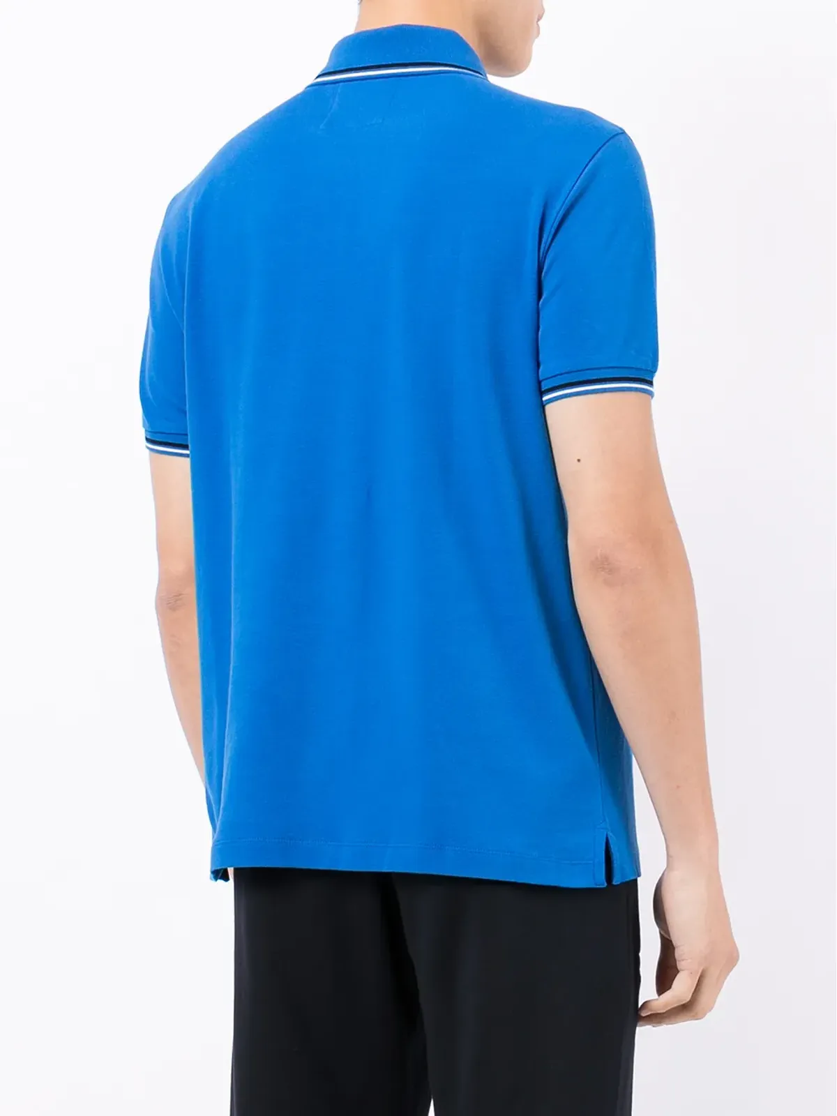 Emporio Armani 刺繍ロゴ入り 半袖ポロシャツ - ブルー - 画像4