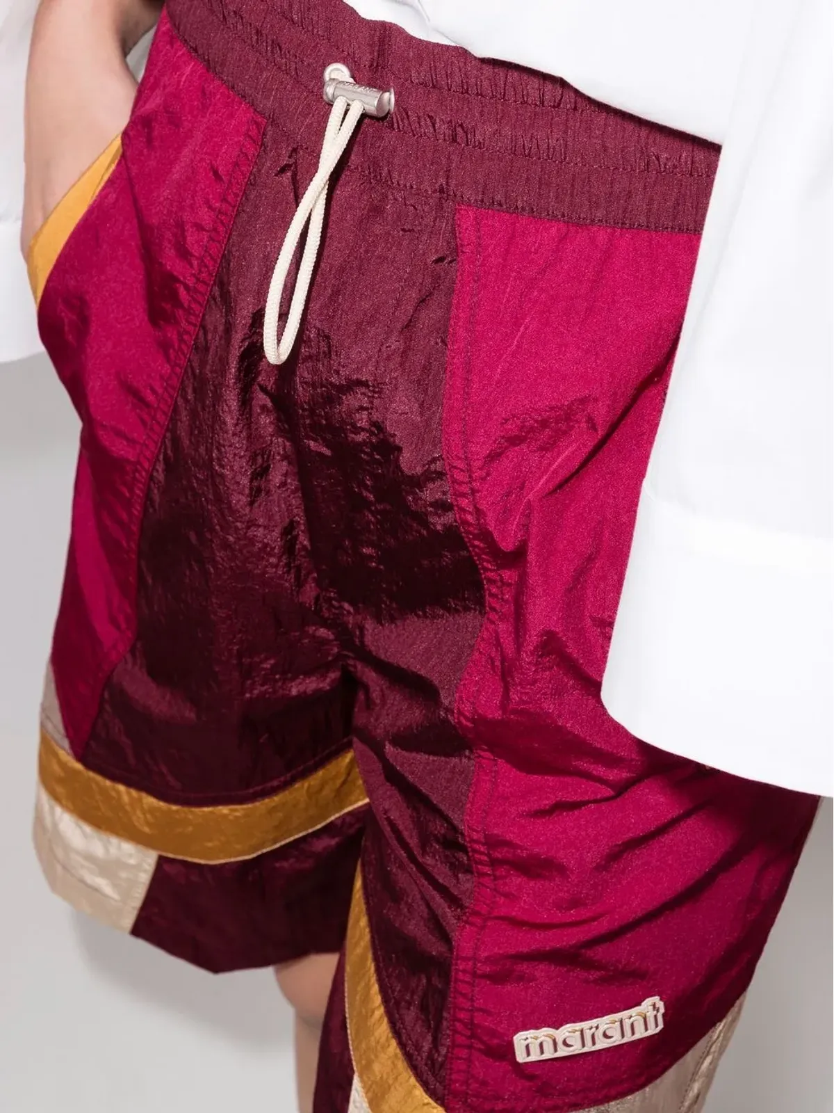ISABEL MARANT パネルドローストリング バスケットボールショーツ - レッド - 画像4