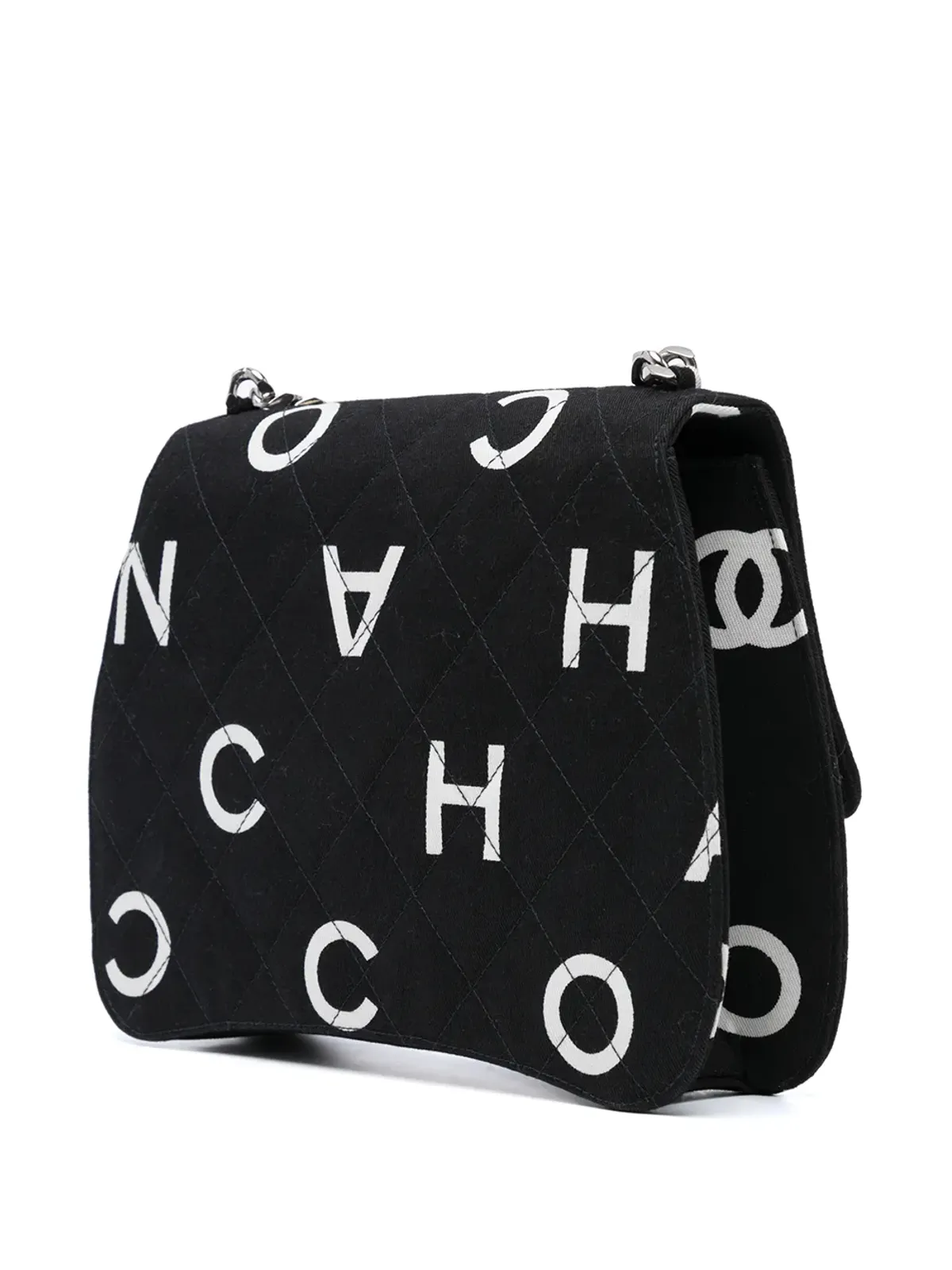 CHANEL ビンテージ 1997 ダイヤモンドキルト アイコン ハンドバッグ - ブラック - 画像3