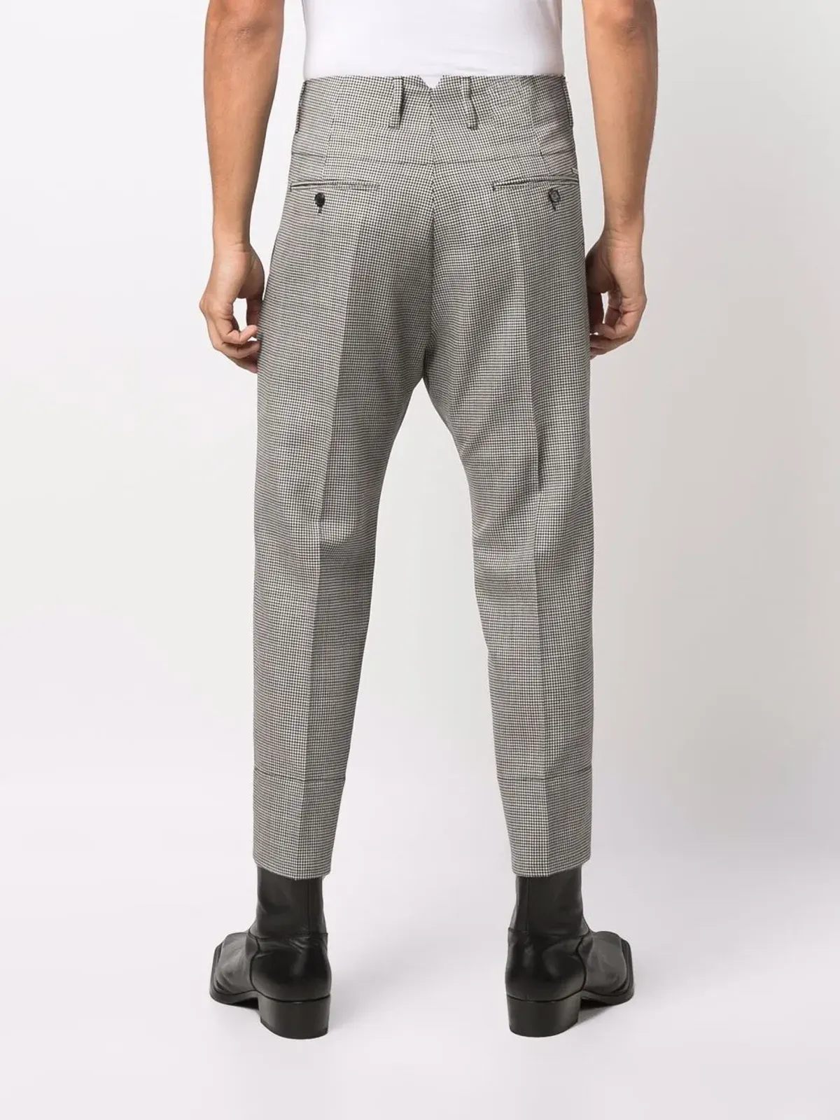 DSQUARED2 千鳥格子柄クロップドテーラードパンツ - 画像4