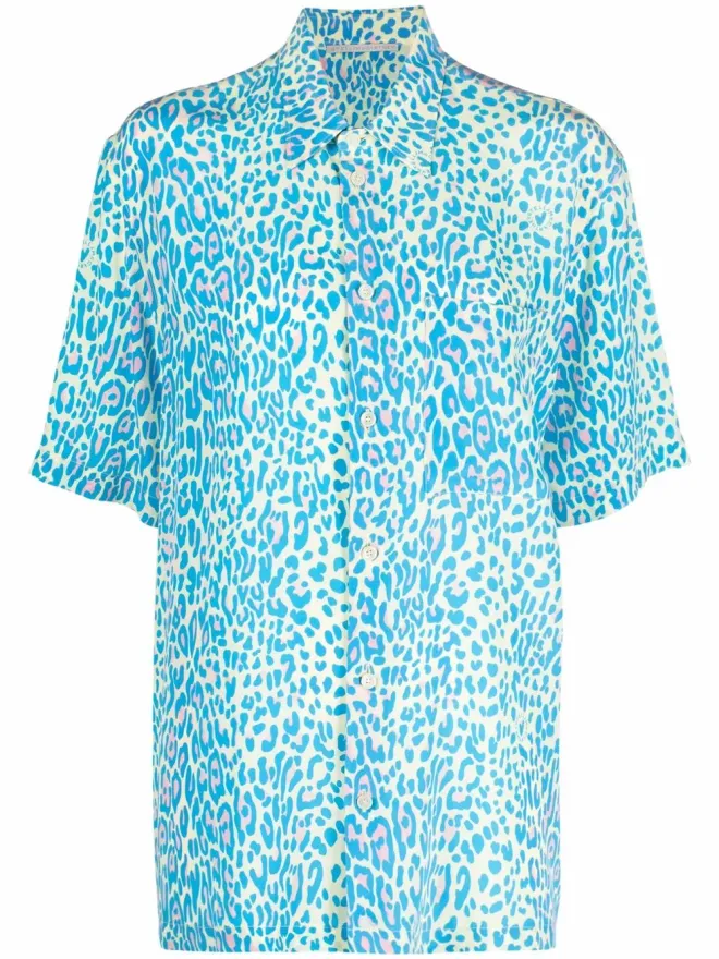 Stella McCartney Stella McCartney レオパード柄ショートスリーブシャツ - Blueの商品画像