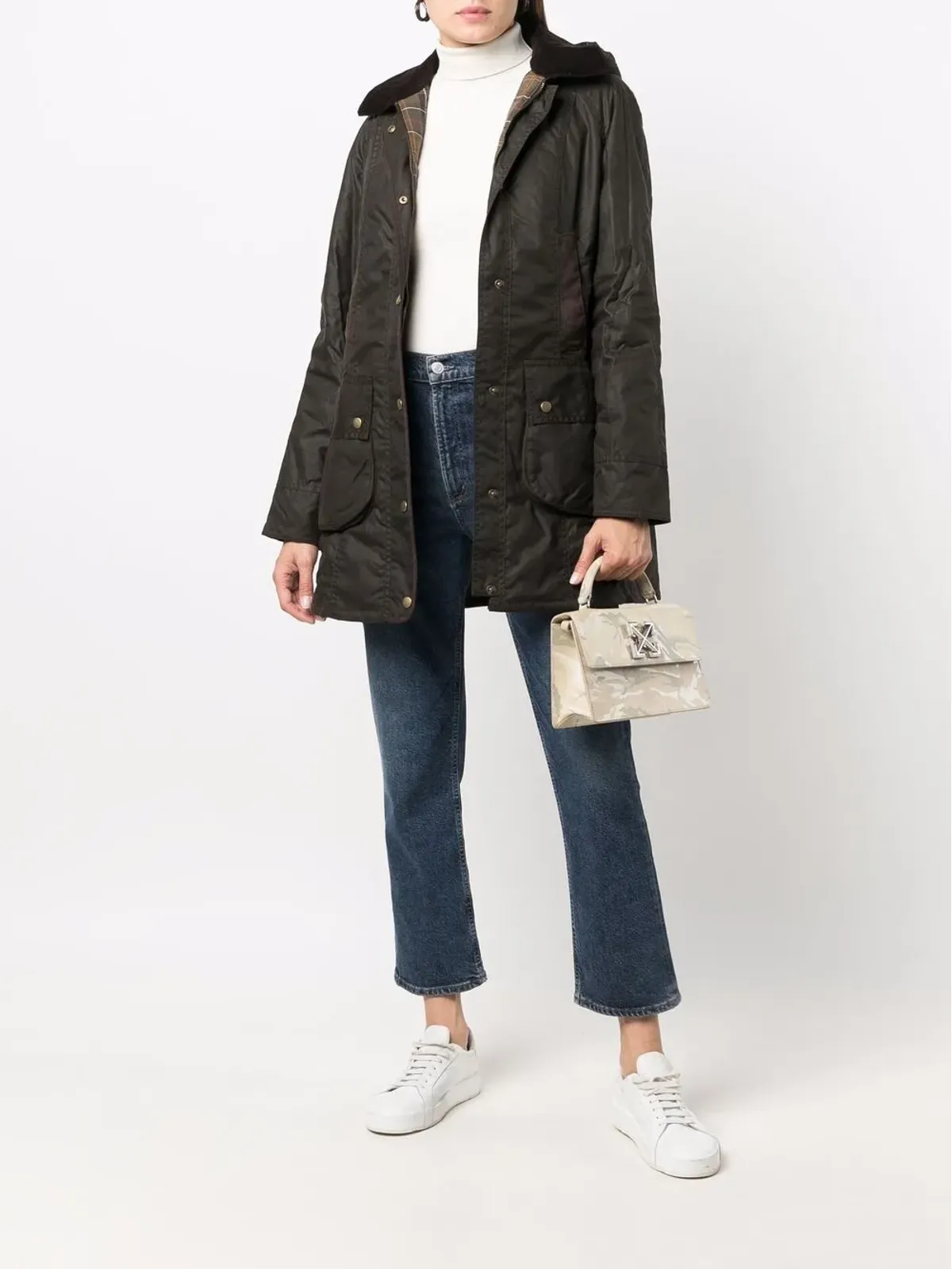 Barbour ワックス加工ボタン留めコート - 画像2