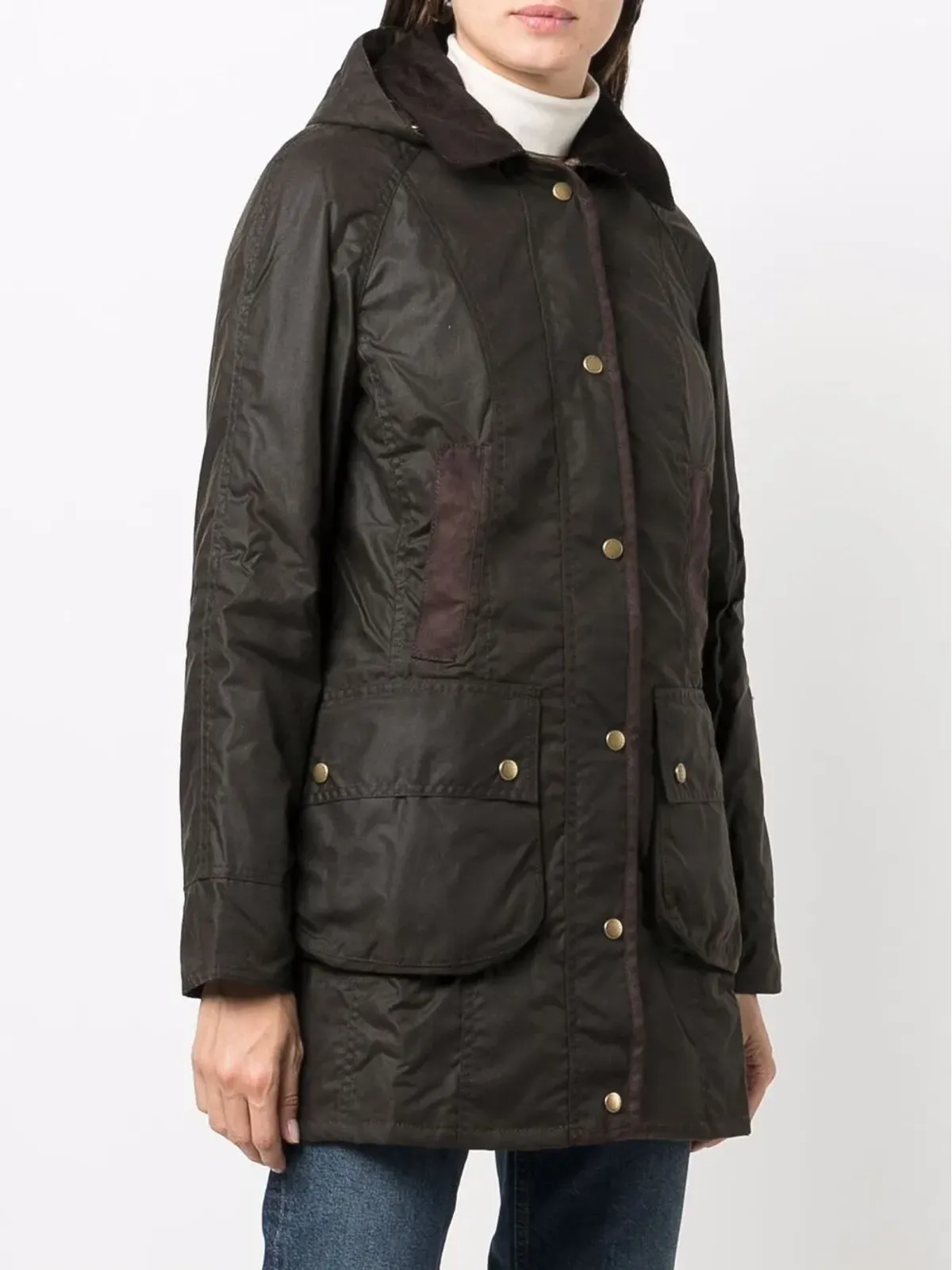 Barbour ワックス加工ボタン留めコート - 画像3