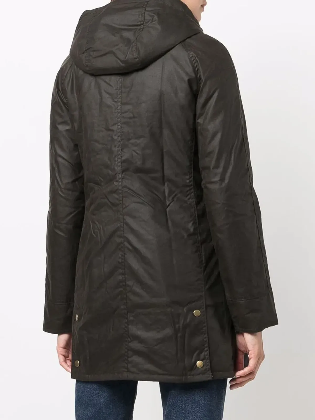 Barbour ワックス加工ボタン留めコート - 画像4