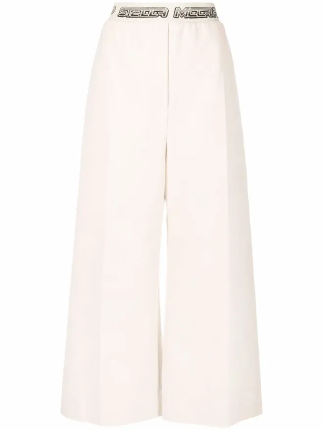 Stella McCartney Stella McCartney ロゴ入りウエストバンド クロップドパンツの商品画像