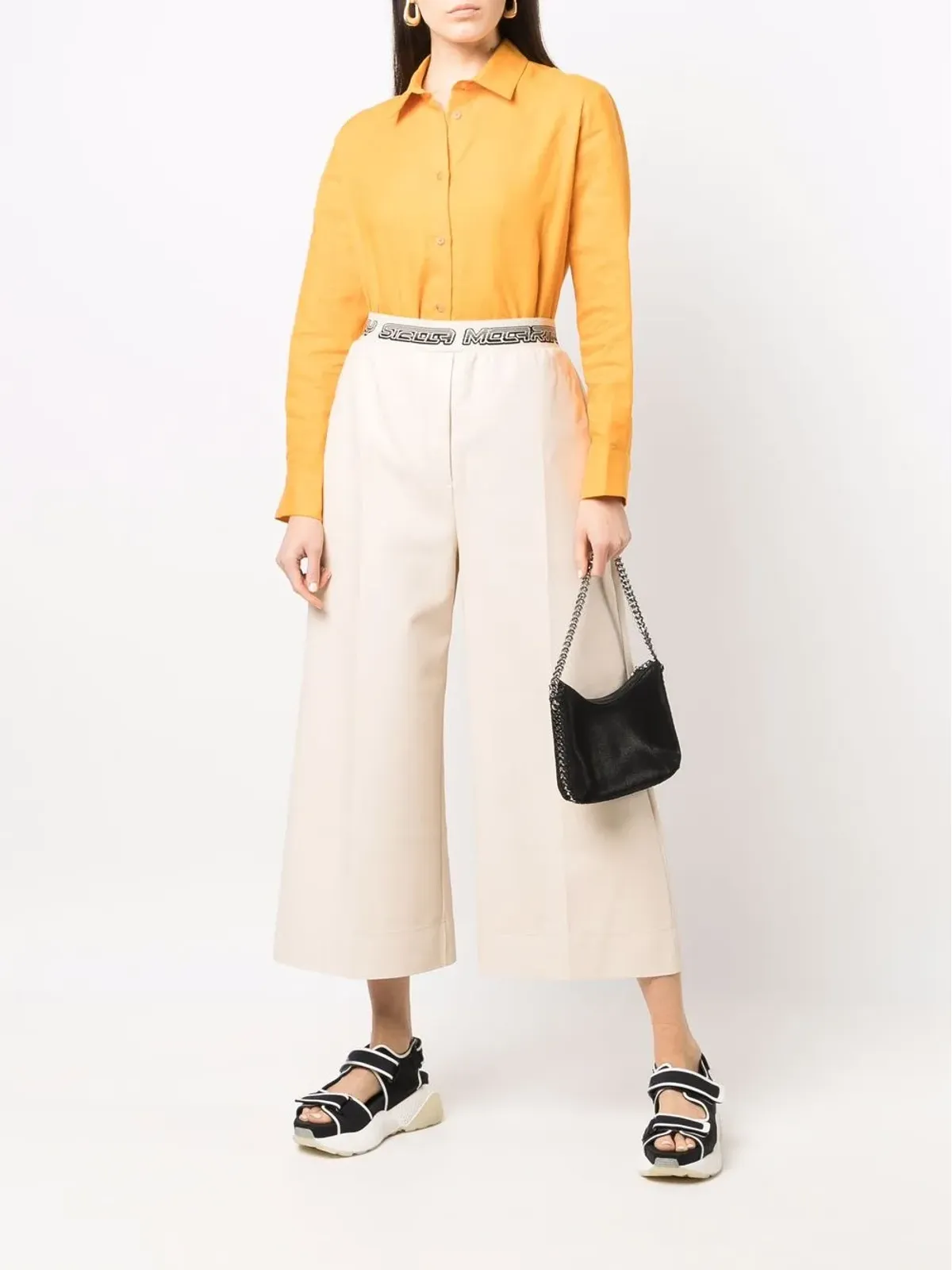 Stella McCartney ロゴ入りウエストバンド クロップドパンツ - 画像2