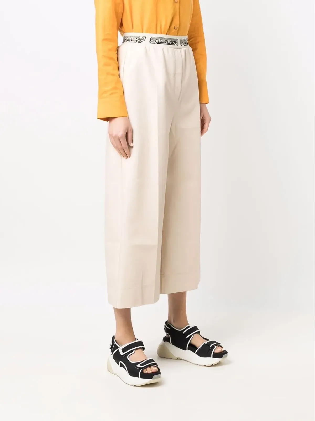 Stella McCartney ロゴ入りウエストバンド クロップドパンツ - 画像3