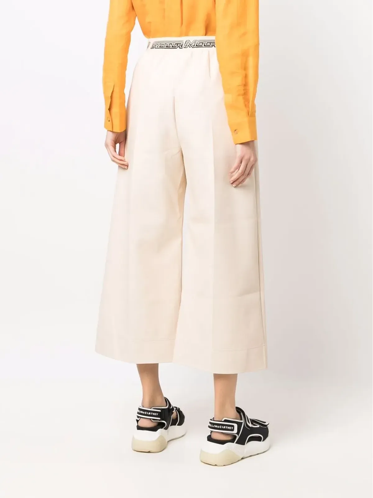 Stella McCartney ロゴ入りウエストバンド クロップドパンツ - 画像4