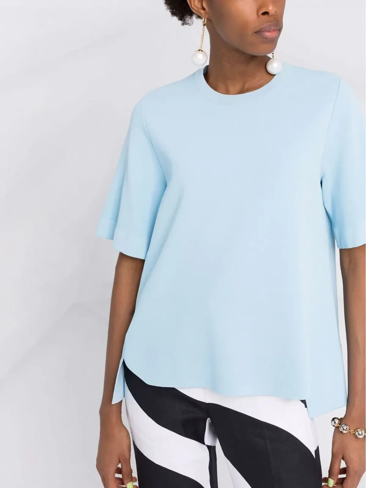 Stella McCartney 強いシルエット半袖Tシャツ - ブルー - 画像5