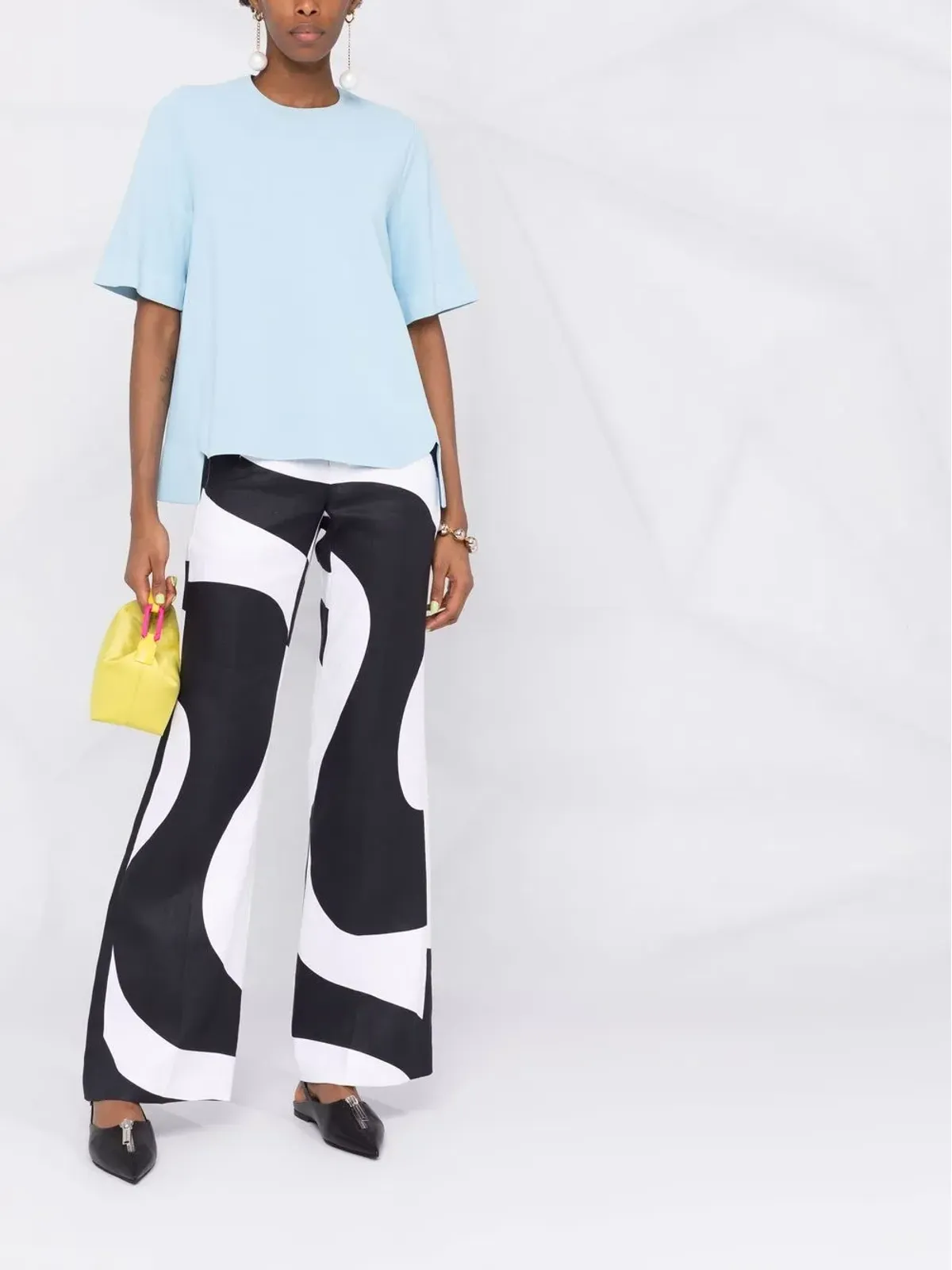 Stella McCartney 強いシルエット半袖Tシャツ - ブルー - 画像2
