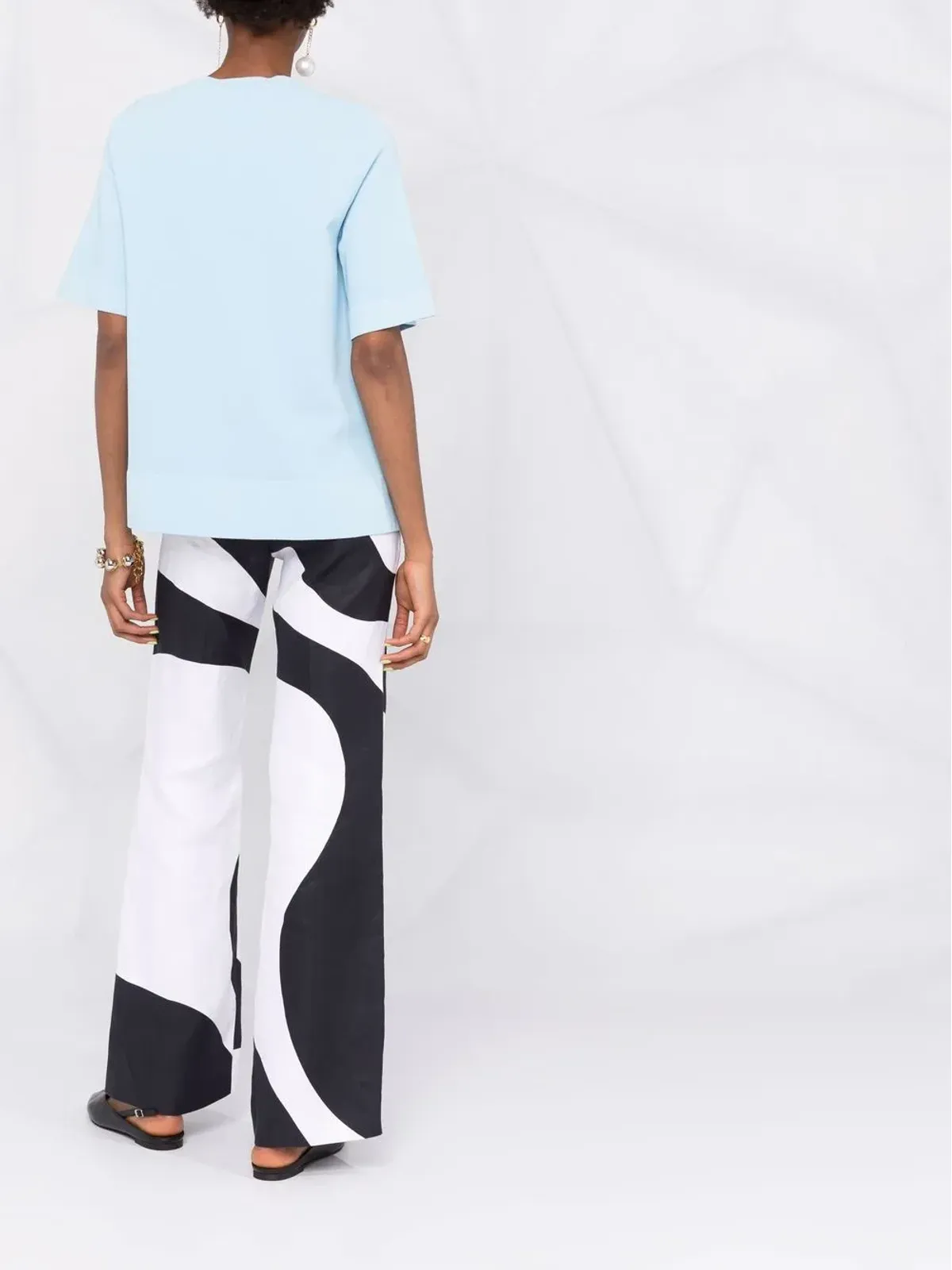 Stella McCartney 強いシルエット半袖Tシャツ - ブルー - 画像4