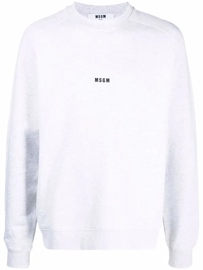 MSGM MSGM ロゴプリント クルーネック ジャンパー - グレーの商品画像