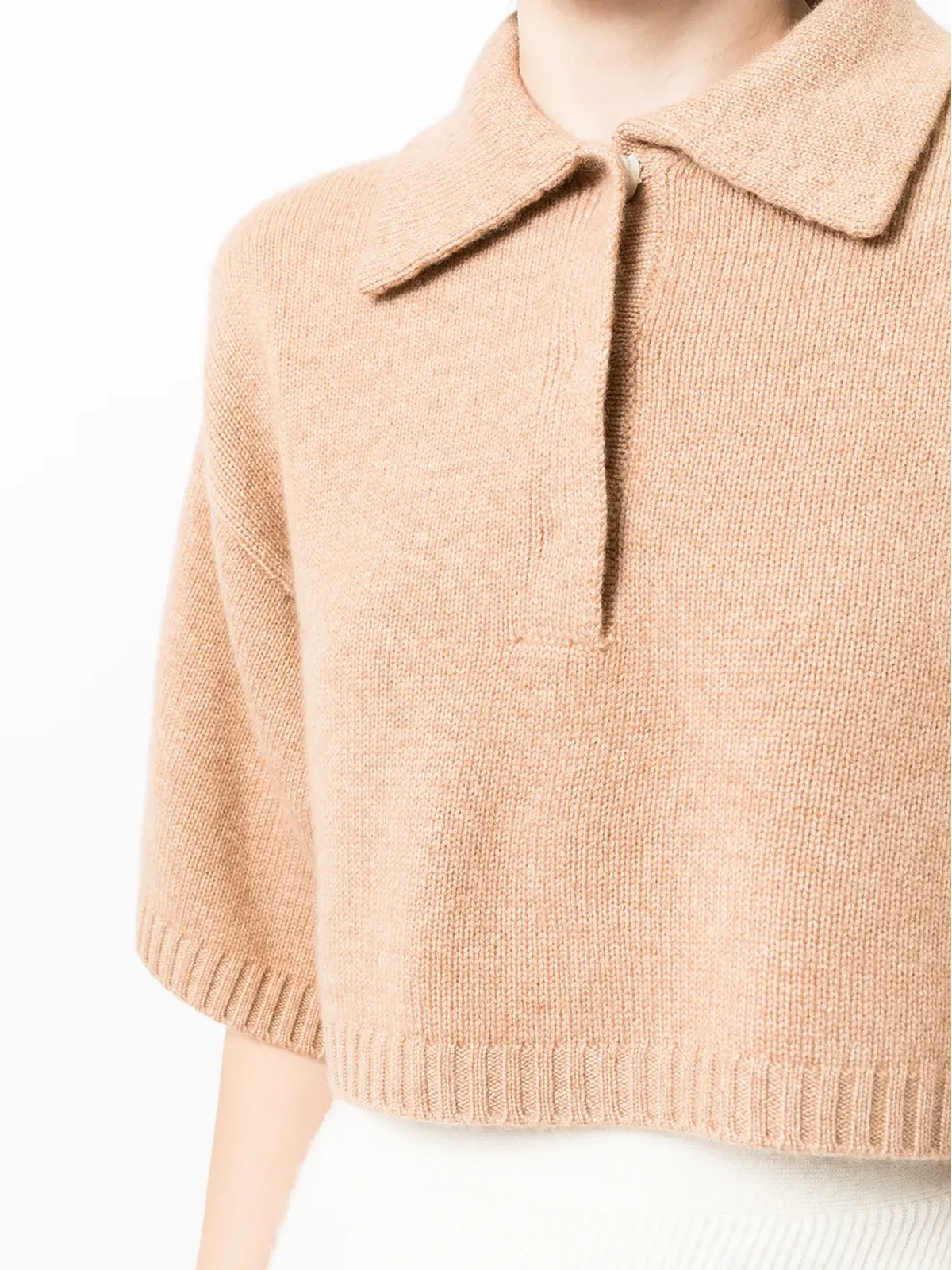 Cashmere In Love デミ クロップド ニットシャツ - ブラウン - 画像5