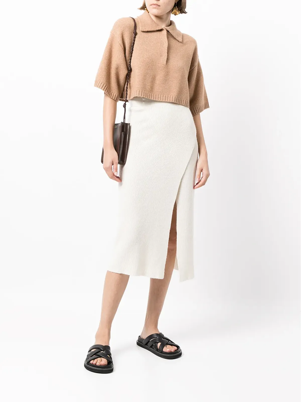 Cashmere In Love デミ クロップド ニットシャツ - ブラウン - 画像2