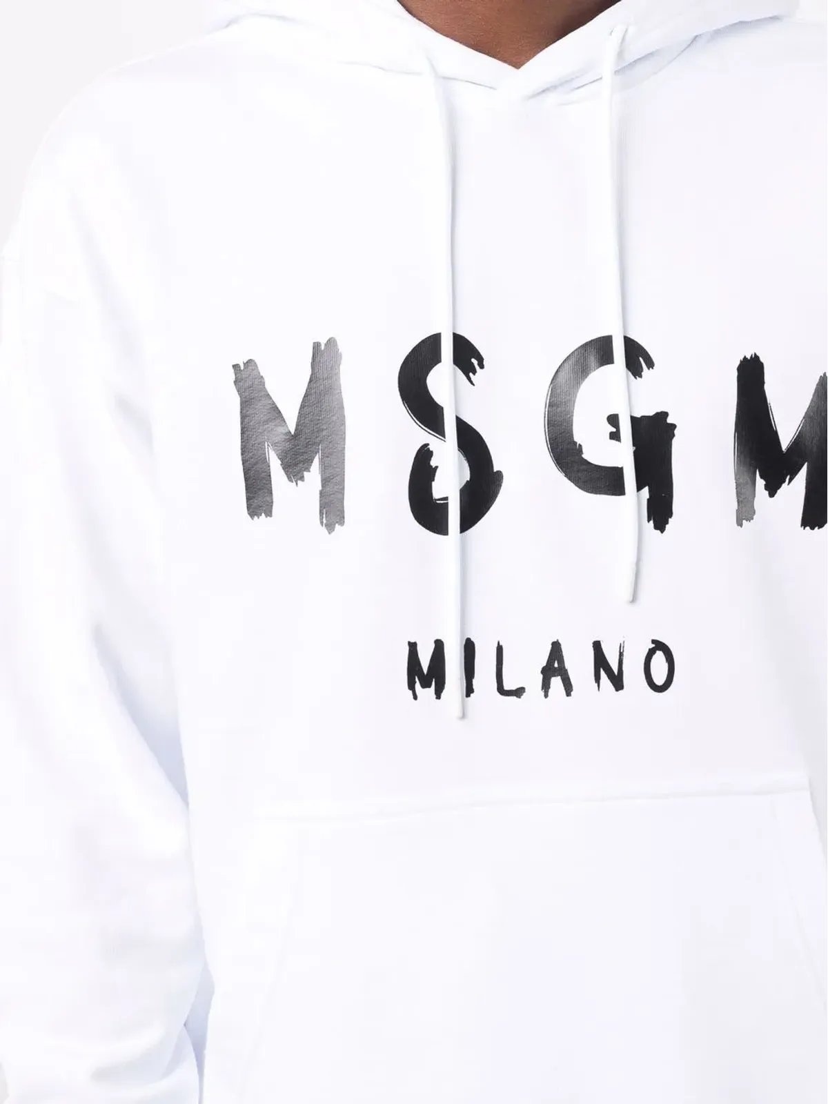MSGM ロゴプリント プルオーバー フード付きパーカー - ホワイト - 画像5