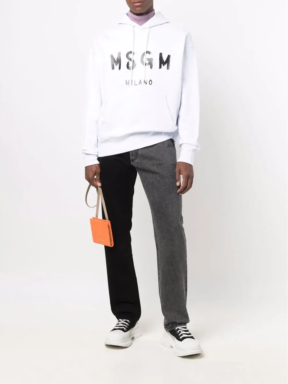 MSGM ロゴプリント プルオーバー フード付きパーカー - ホワイト - 画像2