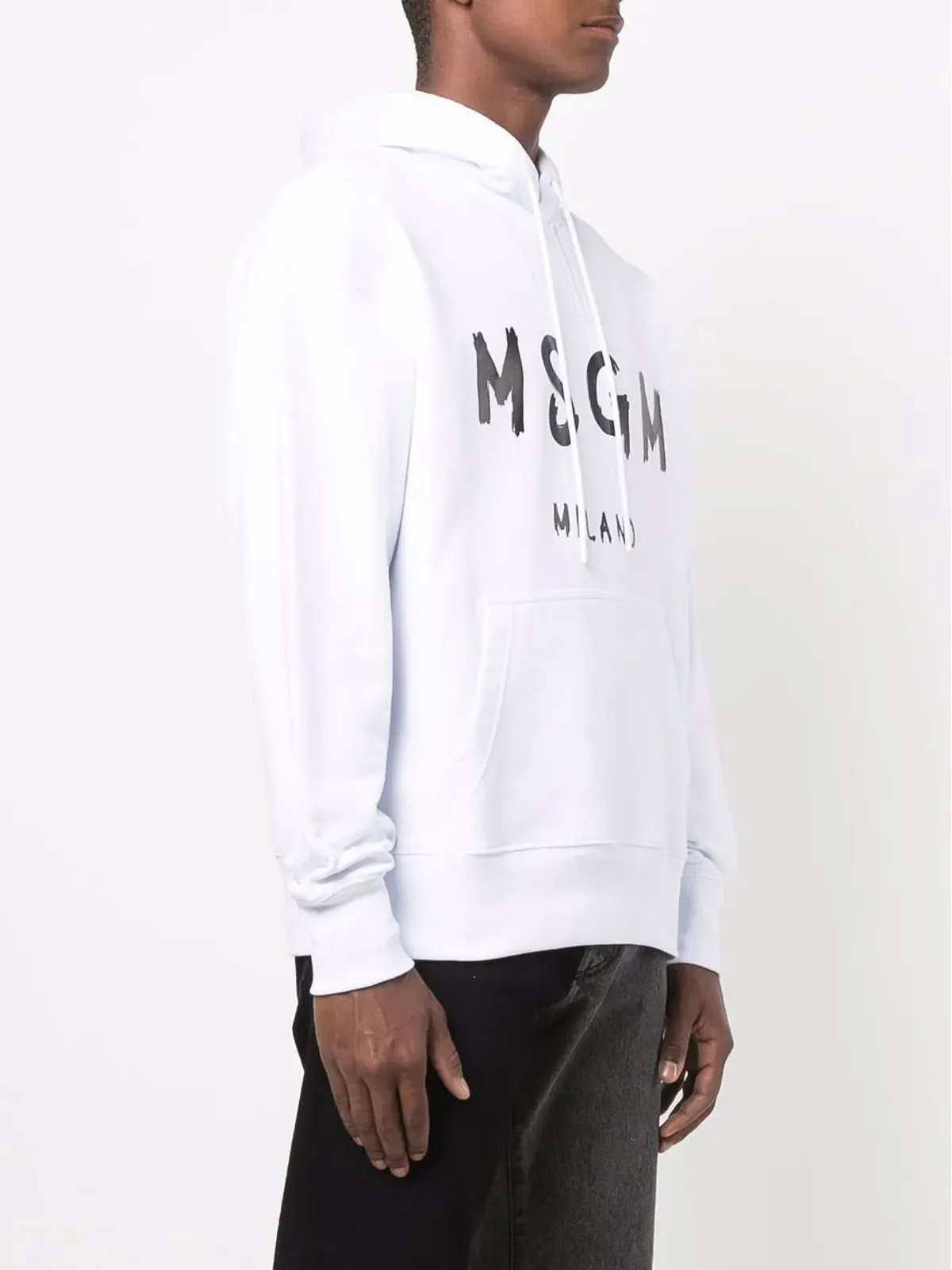 MSGM ロゴプリント プルオーバー フード付きパーカー - ホワイト - 画像3