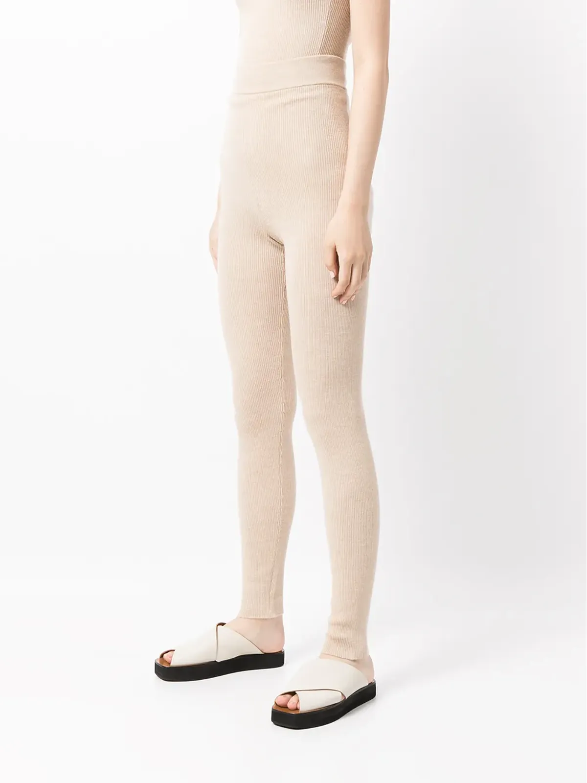 Cashmere In Love Cruz cashmere-knit leggings - Brown - 画像3