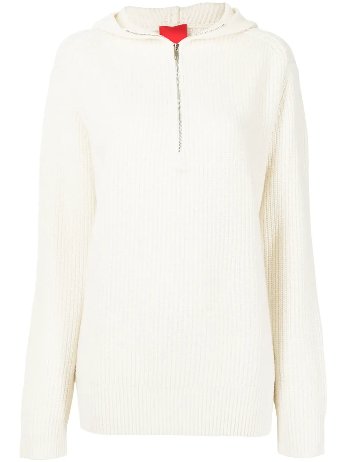 Cashmere In Love オーバーサイズジップ付きカシミヤ混ニットフーディ - 画像1