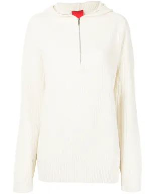 Cashmere In Love オーバーサイズジップ付きカシミヤ混ニットフーディ - サムネイル1