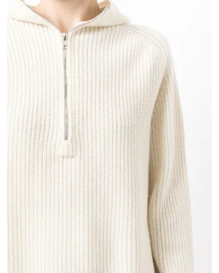 Cashmere In Love オーバーサイズジップ付きカシミヤ混ニットフーディ - サムネイル5