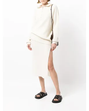 Cashmere In Love オーバーサイズジップ付きカシミヤ混ニットフーディ - サムネイル2