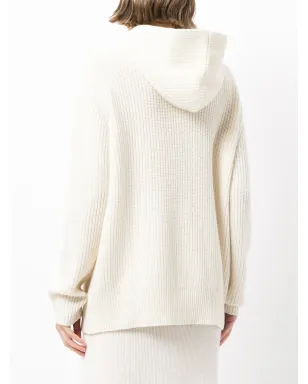 Cashmere In Love オーバーサイズジップ付きカシミヤ混ニットフーディ - サムネイル4