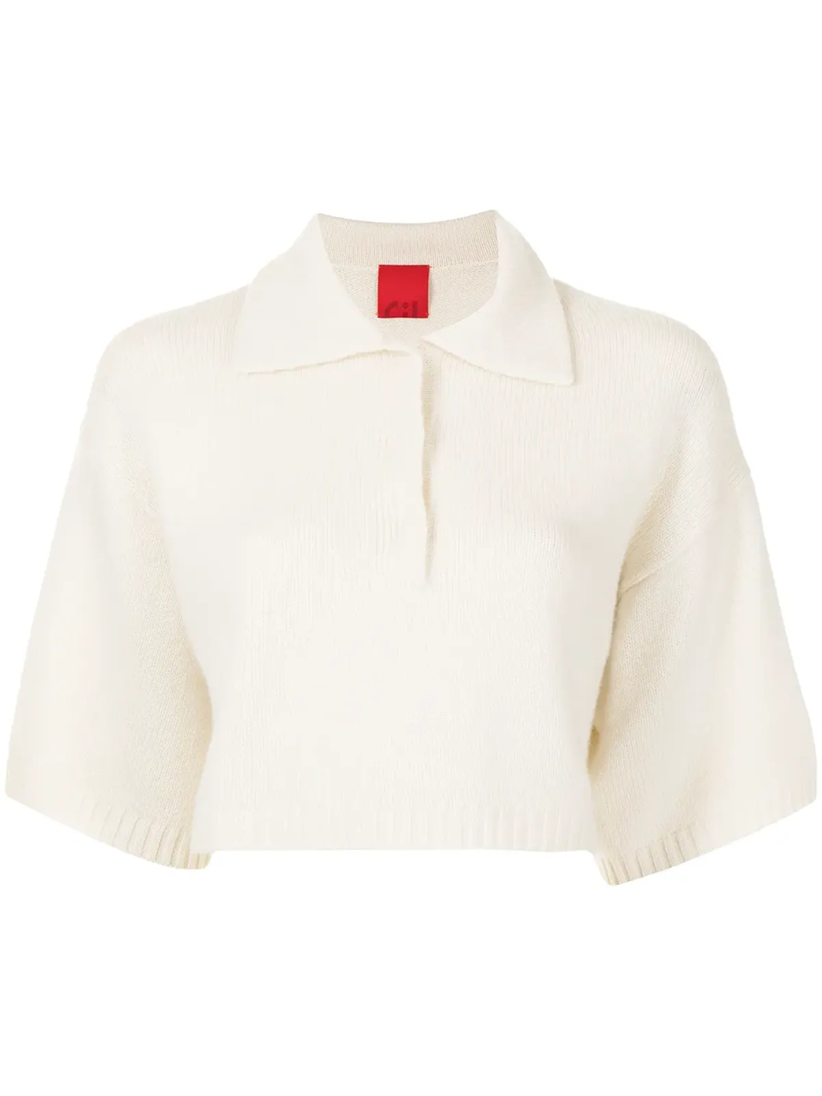 Cashmere In Love デミクロップド カシミア ポロシャツ - 画像1