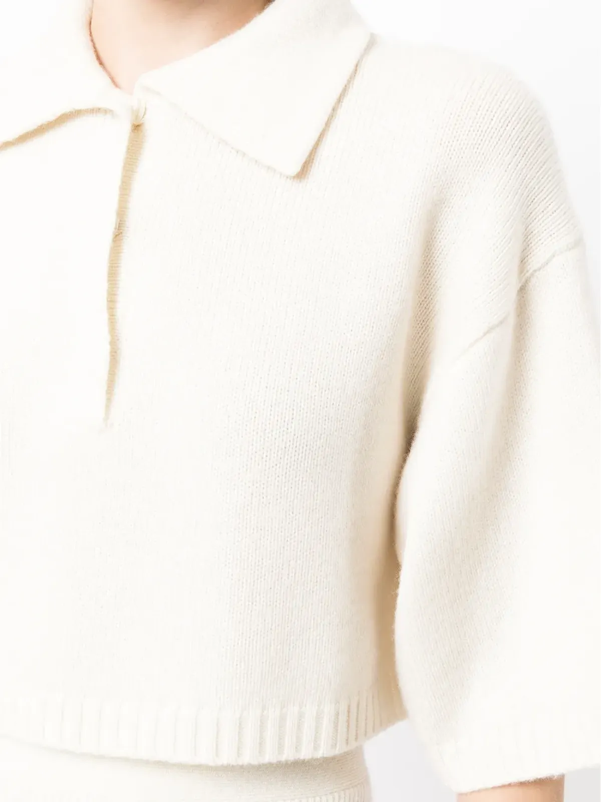 Cashmere In Love デミクロップド カシミア ポロシャツ - 画像5