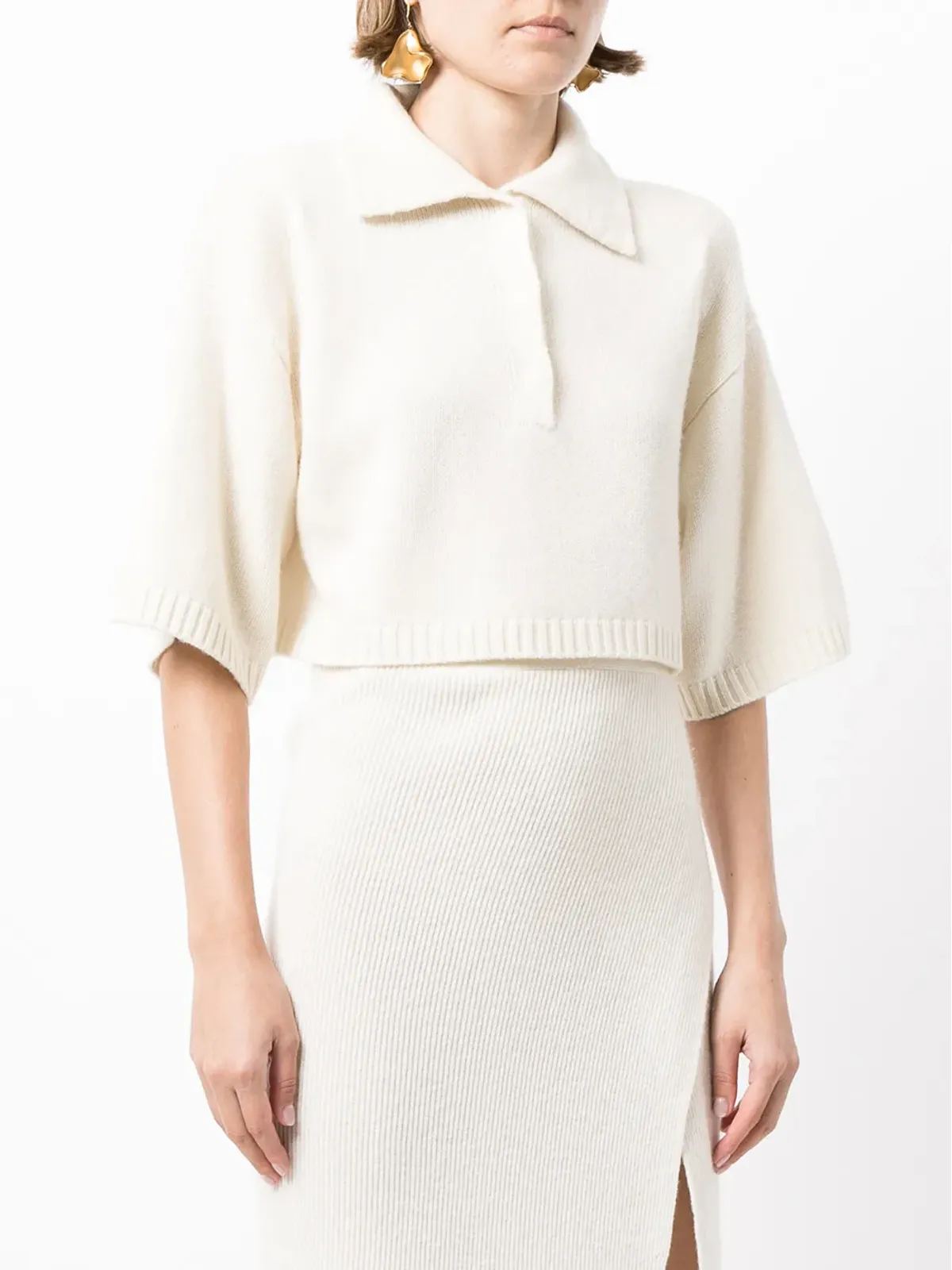 Cashmere In Love デミクロップド カシミア ポロシャツ - 画像3