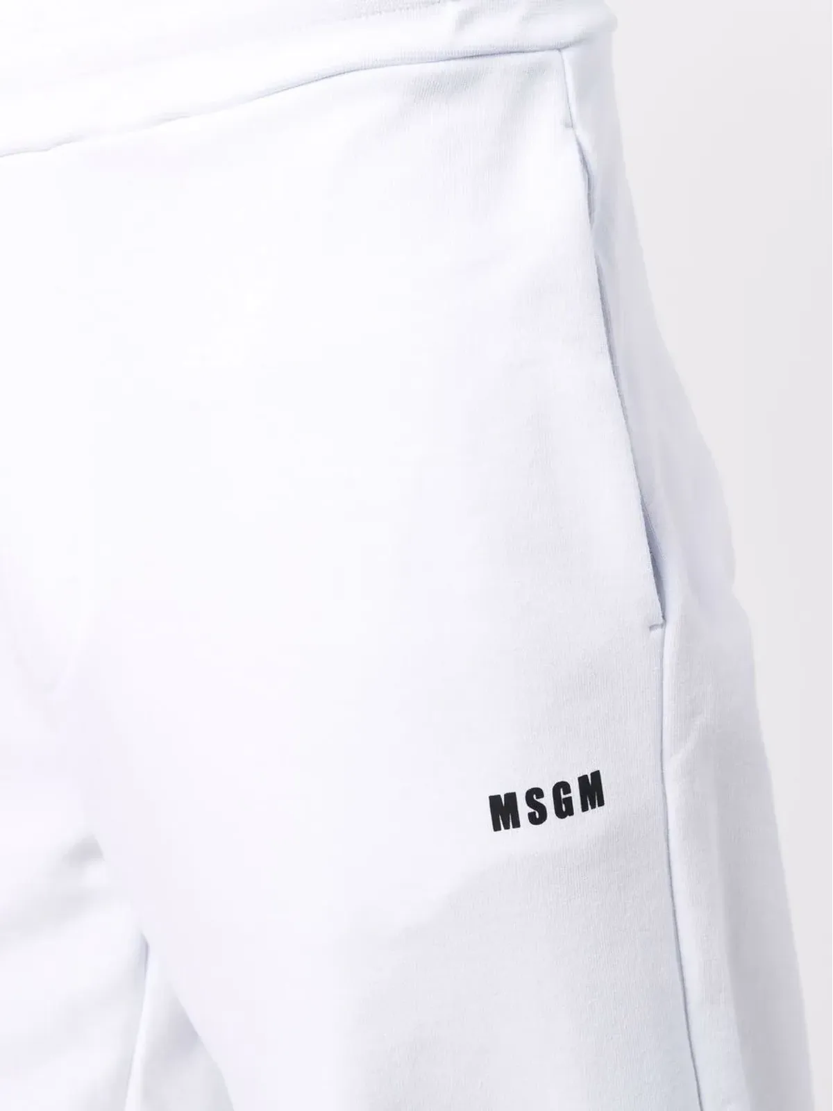 MSGM ロゴプリント テーパード コットン ジョガー - ホワイト - 画像5