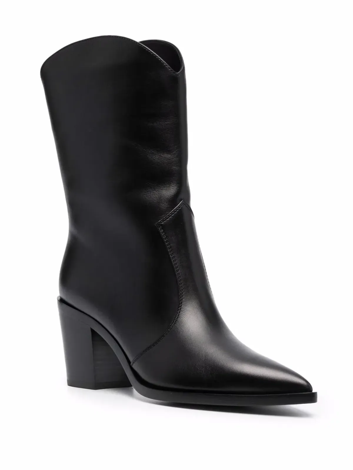 Gianvito Rossi ポインテッドレザーブーツ - ブラック - 画像2