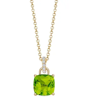 Kiki McDonough 18K イエローゴールド クッションカット ペリドット＆ダイヤモンド ペンダントネックレス - サムネイル2