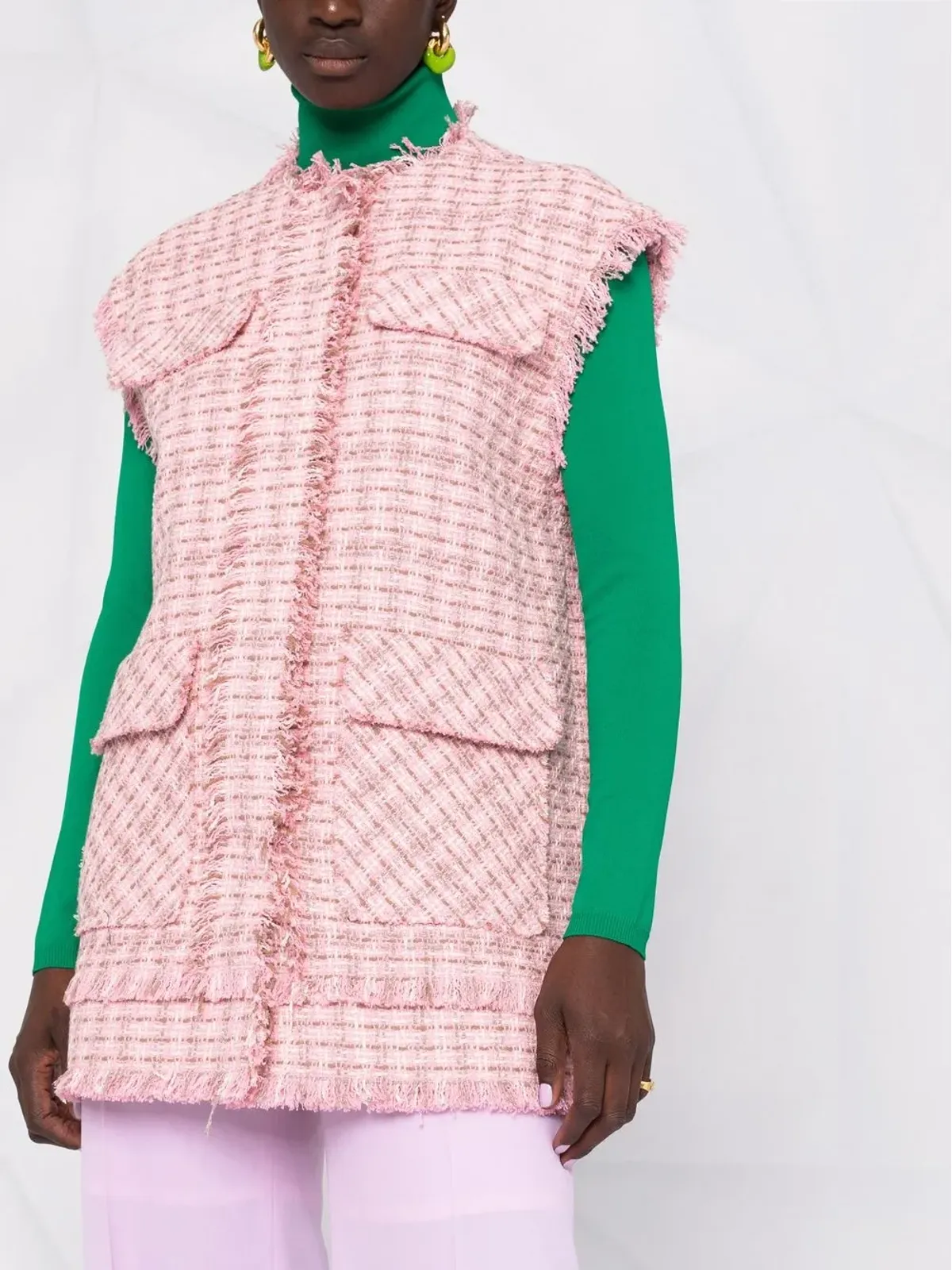 MSGM ツイードフリンジジレ - 画像5