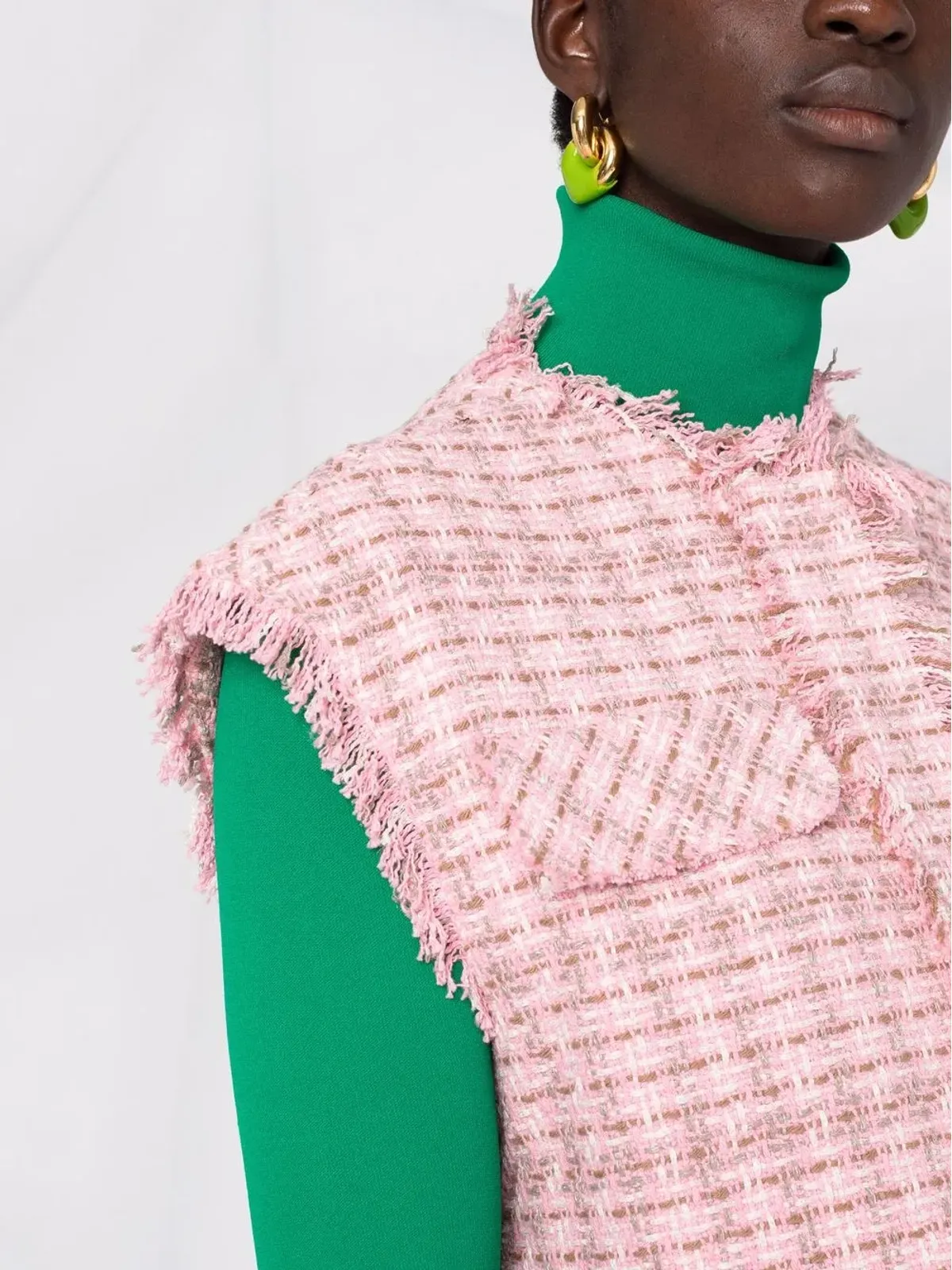 MSGM ツイードフリンジジレ - 画像3