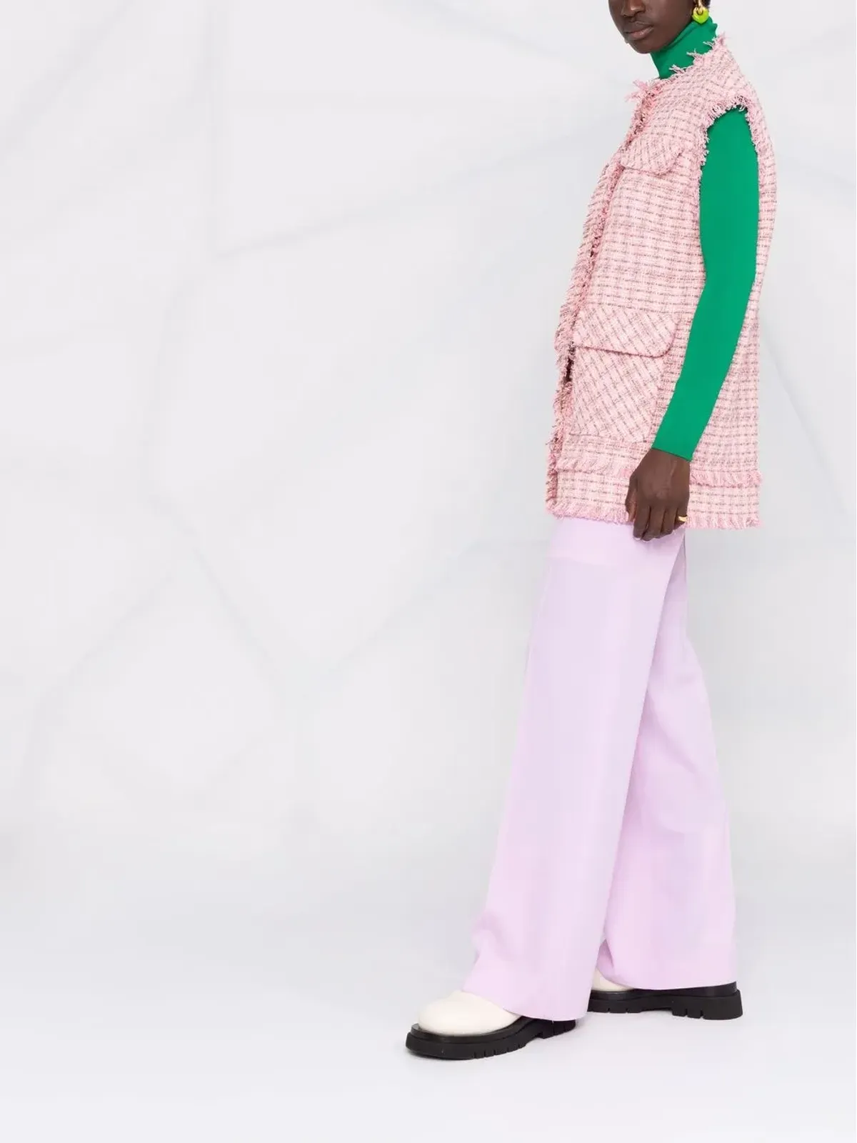 MSGM ツイードフリンジジレ - 画像4