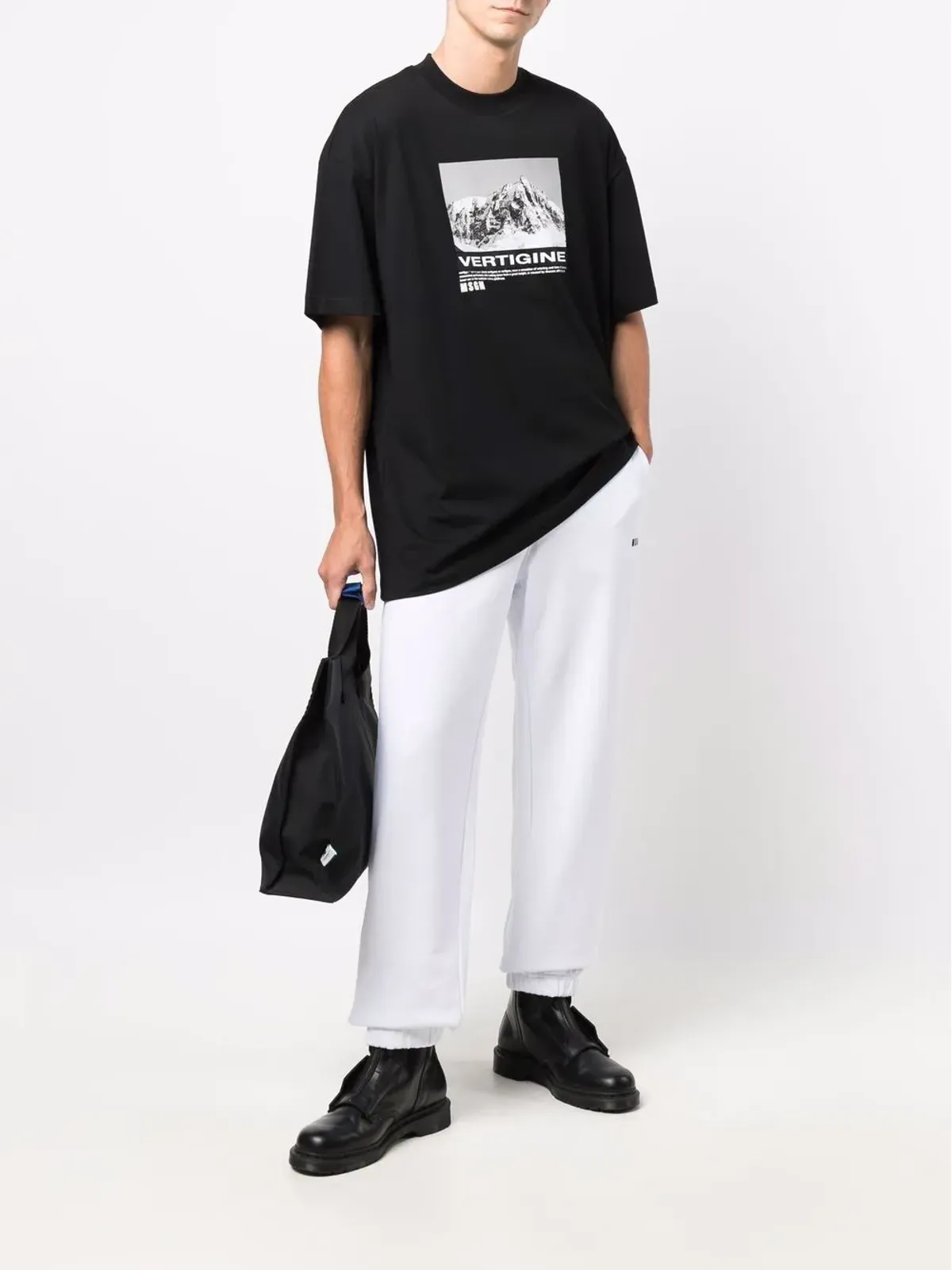 MSGM Vertigine グラフィックプリント Tシャツ - ブラック - 画像2