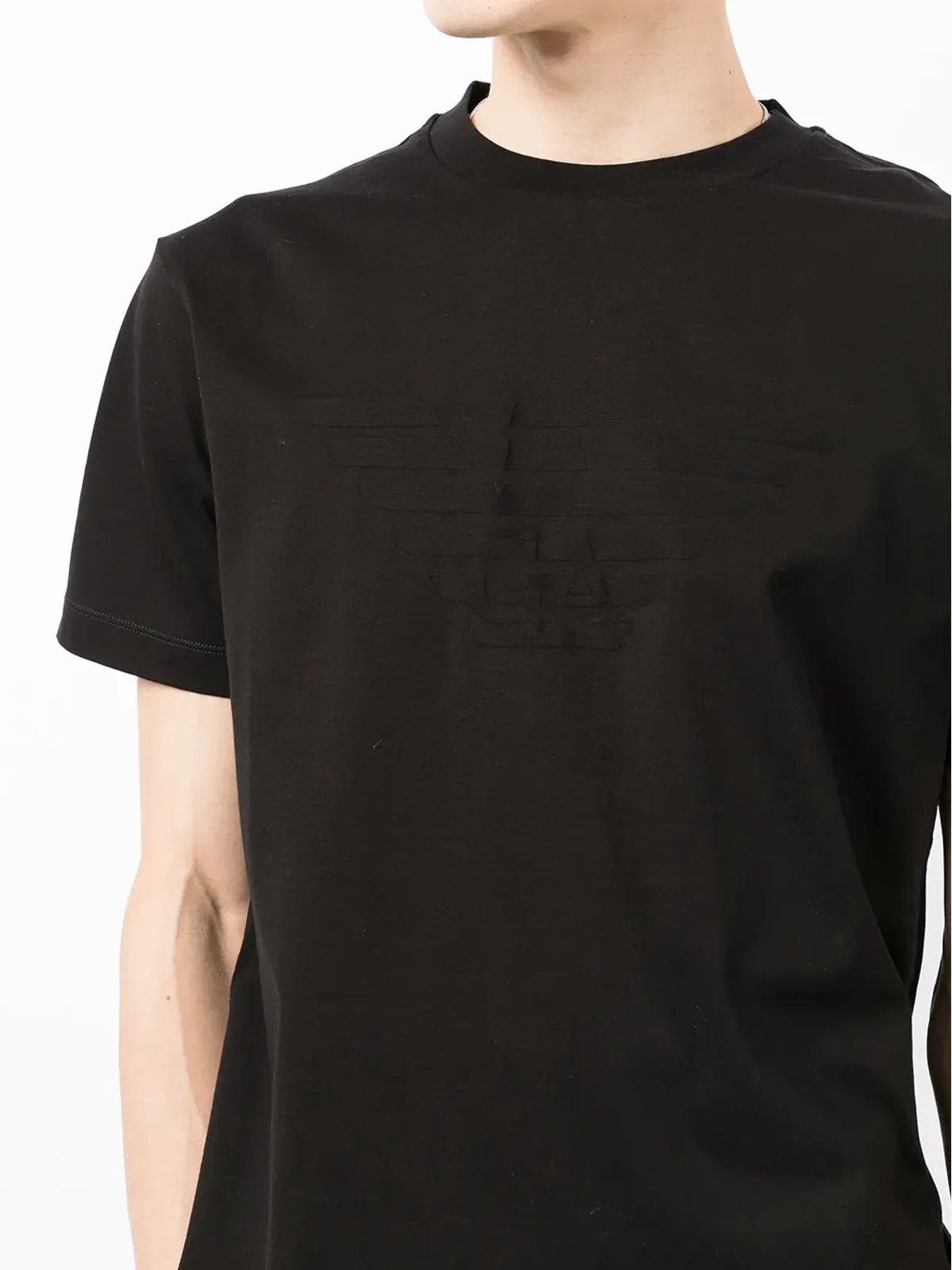 Emporio Armani ラウンドネック半袖Tシャツ - ブラック - 画像5