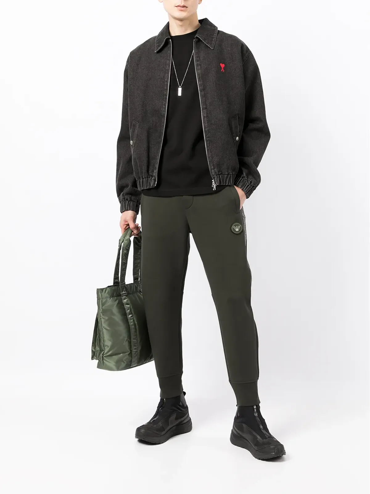 Emporio Armani ラウンドネック半袖Tシャツ - ブラック - 画像2
