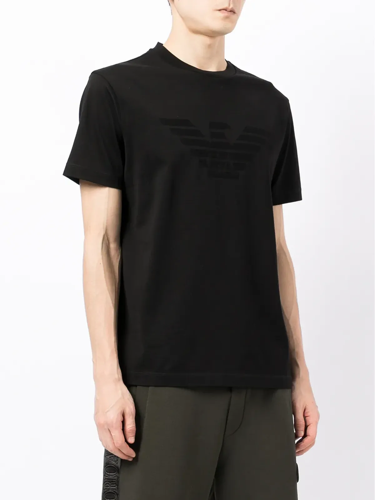 Emporio Armani ラウンドネック半袖Tシャツ - ブラック - 画像3