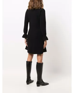 Alberta Ferretti ボヘミアンライフ インターシャ編みドレス（ブラック） - サムネイル4