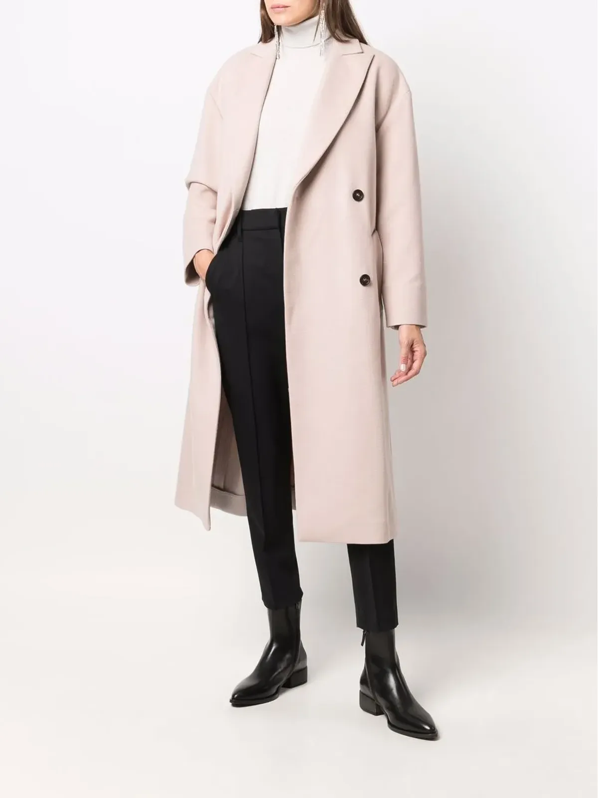 Brunello Cucinelli ダブルブレスト ウールカシミヤ混コート - ピンク - 画像2