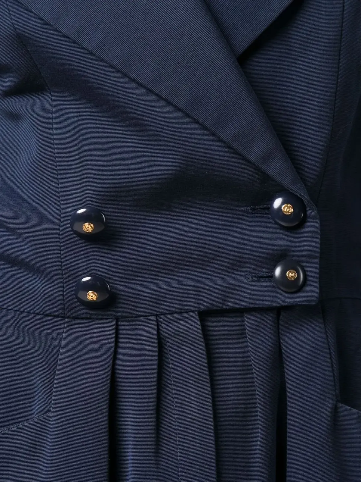CHANEL Pre-Owned 1980s ピークラペル ダブルブレスト ドレス - ブルー - 画像5